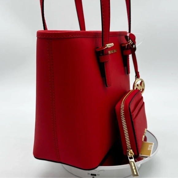 Michael Kors Jet Set Travel Extra-Small Top Zip Tote Bag & ZA Card Case Wallet - Picture 5 of 10